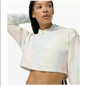 Lululemon All Yours Cropped Hoodie Size 8 Cotton Candy Wash Tie Dye